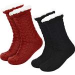 Schwarze Anti-Rutsch-Socken aus Fleece für Damen Größe L Weihnachten 