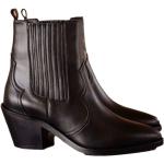 Reduzierte Schwarze Bobbies Cowboy-Boots & Cowboystiefeletten aus Leder für Damen Größe 36 mit Absatzhöhe 5cm bis 7cm 