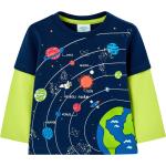 BOBOLI Shirt langarm 2in1 Sonnensystem 92 marine/neongrün