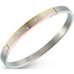 Reduzierte Silberne Boccia Tricolor Ringe matt mit Diamant für Damen 