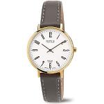 Boccia Damen Digital Quarz Uhr mit Leder Armband 3246-12