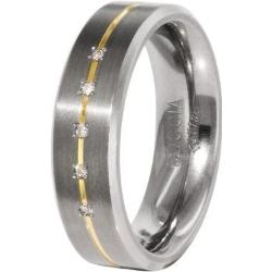 BOCCIA® Damen Ring, Titan mit 5 Diamanten, zus. ca. 0,25 Karat, bicolor
