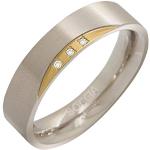 Silberne Boccia Vergoldete Ringe vergoldet mit Zirkonia für Damen Größe 58 