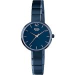 Reduzierte Blaue 5 Bar wasserdichte Boccia Damenarmbanduhren ohne Ziffern mit Mineralglas-Uhrenglas mit Titanarmband 