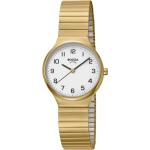 Goldene Boccia Quarz Damenarmbanduhren mit arabischen Ziffern mit Mineralglas-Uhrenglas mit Titanarmband 