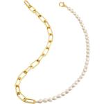 Goldene Boccia Metallhalsketten & Metallhalsschmuck mit Echte Perle für Damen 