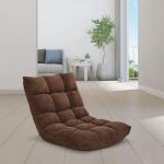 Bodenstuhl, Floor Chair Farbewahl, Meditationsstuhl Faltbar, Bodensofa mit Einstellbarer Rückenlehne,18 Faule Sofa (Braun) - Goplus