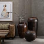 Braune 100 cm Bodenvasen & Vasen für Pampasgras aus Eisen 