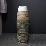 Reduzierte Schwarze 50 cm Bodenvasen & Vasen für Pampasgras 50 cm aus Keramik 
