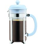 Bodum 1918-338B-Y19 CAFFETTIERA Kaffeebereiter mit Kunststoffdeckel, 8 Tassen, 1.0 l, Edelstahl, Glas, hellblau