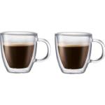 Bodum Bistro Teegläser 150 ml mit Kaffee-Motiv aus Glas doppelwandig 2-teilig 