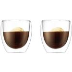 Bodum Pavina Espressogläser aus Glas doppelwandig 2-teilig 