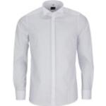 Weiße OLYMP Level Five Kläppchenkragen Hemden mit Umschlagmanschette aus Baumwolle enganliegend für Herren Größe S 