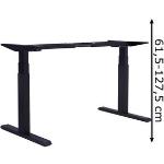 Schwarze Schreibtisch-Gestelle höhenverstellbar Breite 50-100cm 