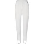 Offwhitefarbene Bundfaltenhosen mit Reißverschluss aus Polyamid für Damen Größe M 