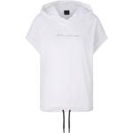Weiße Kapuzenshirts aus Polyester mit Kapuze für Damen Größe L 