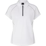 Weiße Damenpoloshirts & Damenpolohemden mit Reißverschluss aus Polyester Größe L 
