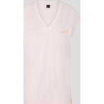 Rosa Kurzärmelige Bogner Fire + Ice V-Ausschnitt T-Shirts mit Cutwork aus Baumwolle für Damen Größe L 