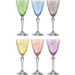 Rosa Blumenmuster BOHEMIA CRISTAL Glasserien & Gläsersets 250 ml aus Glas spülmaschinenfest 6-teilig 