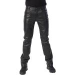 Schwarze Biker Jeans aus Leder für Herren Weite 32 