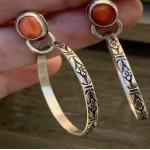 Silberne Antike Runde Ohrhänger handgemacht für Damen für Partys 