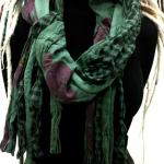 Grüne Boho Pashmina-Schals mit Quasten aus Baumwolle für Herren für Festivals 