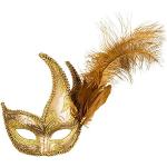 Reduzierte Goldene Boland Venezianische Masken mit Glitzer 