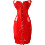 Rote Lack-Optik Vintage Lack-Korsetts & Lack-Corsagen aus Latex für Damen Größe XXL 