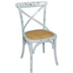 Blaue Vintage Holzstühle lackiert aus Birke Breite 0-50cm, Höhe 0-50cm, Tiefe 50-100cm 