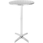 Runde Runde Tische 105 cm aus Edelstahl klappbar Breite 100-150cm, Höhe 50-100cm, Tiefe 50-100cm 