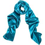 Reduzierte Blaue Elegante Pashmina-Schals aus Satin Handwäsche für Damen Einheitsgröße 