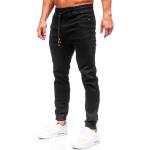 BOLF Herren Jeans Jogger Cargohose Denim Style Sweathose Jogg Used Look Jeanspants Destroyed Freizeit Casual Style Slim Fit Narrow Leg 8112 Schwarz XL [6F6]