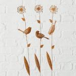 Braune Moderne 46 cm Boltze Deko-Vögel für den Garten mit Tiermotiv aus Edelrost 3-teilig 