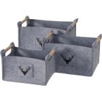 Graue Moderne Boltze Boxen & Aufbewahrungsboxen 30 cm aus Holz 3-teilig 