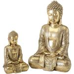 Goldene Moderne 39 cm Boltze Buddha Figuren aus Kunststoff 