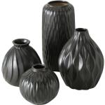 Schwarze Moderne Boltze Runde Vasen & Blumenvasen aus Keramik 4-teilig 