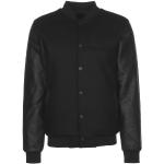 Schwarze Sportliche College-Jacken & Baseball-Jacken aus Kunstleder für Herren Größe S für den für den Herbst 