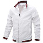 Weiße Streetwear Bomberjacken mit Reißverschluss mit Kapuze für Herren Größe XL für den für den Herbst 