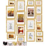 Reduzierte Goldene Nachhaltige Fotowände & Bilderrahmen Sets aus Holz 10x15 18-teilig 