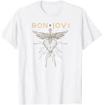 Weiße Bon Jovi T-Shirts aus Jersey Größe S 