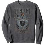 Graue Langärmelige Bon Jovi T-Shirts aus Jersey für Herren Größe S 