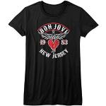 Schwarze Bon Jovi T-Shirts für Damen Größe M 