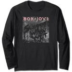 Schwarze Langärmelige Bon Jovi T-Shirts aus Jersey für Herren Größe S 