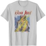 Silberne Bon Jovi T-Shirts aus Jersey Größe S 