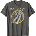 Graue Bon Jovi T-Shirts aus Jersey für Damen Größe S 