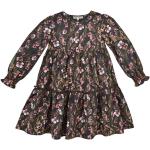 Reduzierte Schwarze Bondi Rundhals-Ausschnitt Kinderkleider mit Rüschen aus Baumwolle für Mädchen Größe 128 
