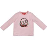 Reduzierte Pinke Gestreifte Langärmelige Bondi Rundhals-Ausschnitt Printed Shirts für Kinder & Druck-Shirts für Kinder aus Baumwolle für Mädchen Größe 98 