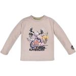 Reduzierte Beige Melierte Langärmelige Bondi Rundhals-Ausschnitt Printed Shirts für Kinder & Druck-Shirts für Kinder aus Baumwolle für Jungen Größe 134 