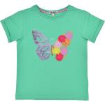 Blaue Blumenmuster Halblangärmelige Bondi Pailletten Shirts für Kinder mit Insekten-Motiv aus Jersey für Mädchen Größe 134 