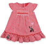 Rote Bestickte Bondi Bambi Bestickte Kinderkleider mit Rüschen mit Reißverschluss aus Baumwolle für Mädchen für den für den Sommer 